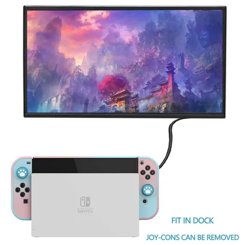 Vista 6 de COMCOOL Dockable Case for Nintendo Switch OLED - 9 FT Military Grade Drop Protection with Tempered Glass Screen Protector and Thumb Grips Protective