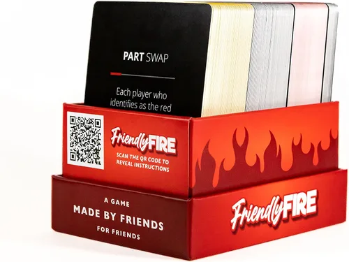 Vista 4 de Friendly Fire Juego de cartas de bromas para adultos, ideal para noches familiares memorables, noches de juego para adultos y fiestas hilarantes