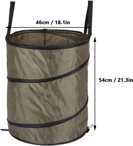 Vista 7 de Cubo de basura plegable, resistente al agua, tela Oxford, anillos de acero reforzados, para camping, papelera plegable, portátil, plegable