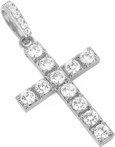 Vista 4 de Colgante de cruz Iced Out, toro, bolsa de dinero, 23 y más colgantes en cadena de tenis para hombres o mujeres - Joyería de hip hop Bling'ed Out