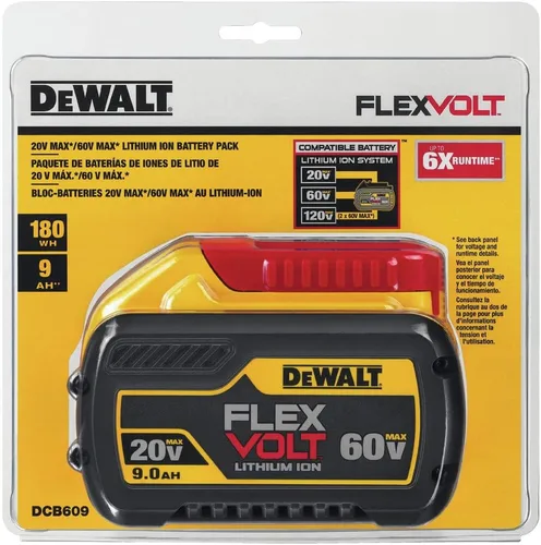 Vista 6 de Batería DeWalt DCB609 de 20 vatios/60 vatios máximo, Flexvolt de 9.0 Ah