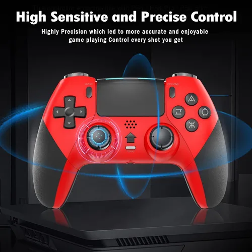 Vista 6 de TECHPEIN Wireless Controller Compatible with PS4ProSlimPC, Game Remote for Playstation 4 Controller with Enhanced Precision JoystickTurboDouble