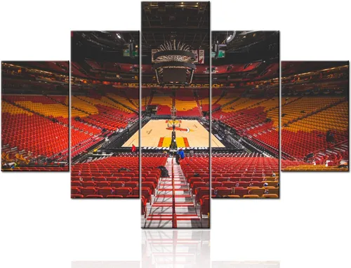 Vista 24 de Decoración de sala deportiva Memphis Grizzlies Imágenes para sala de estar, el foro FedEx en Memphis, pinturas de Tennessee, 5 piezas, lienzo, arte