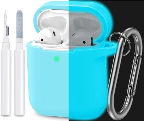 Vista 32 de Funda compatible con AirPods, cubierta protectora de silicona completa a prueba de polvo diseñada para Apple AirPods de 1.ª y 2.ª