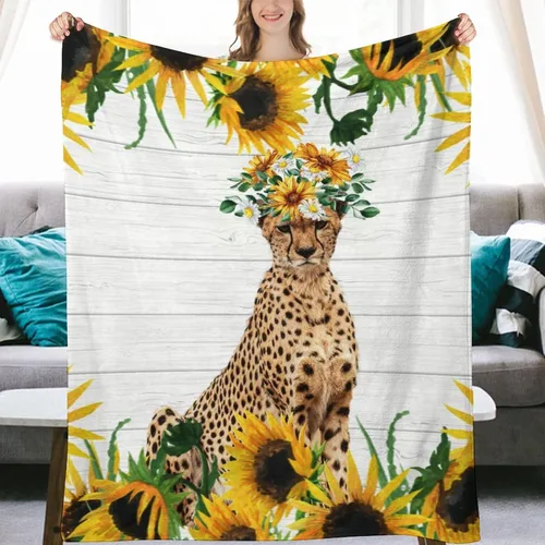 Vista 7 de Manta de guepardo para niños y adultos, suave, mullida y acogedora, 30 x 40 pulgadas, tamaño regazo, para sofá, oficina, color blanco, lindas mantas