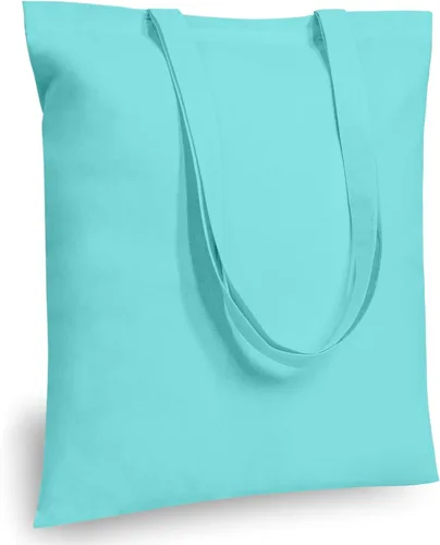 Vista 40 de TOPDesign Paquete de 10 bolsas de mano económicas de algodón de 11.8"x13", bolsas de tela ligeras y pequeñas reutilizables para compras de Beige
