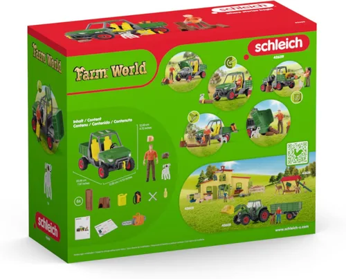 Vista 9 de Schleich Farm World - Juego de trabajo en el bosque con figura de acción, figura de perro, juguete de tractor y accesorios, juego imaginativo