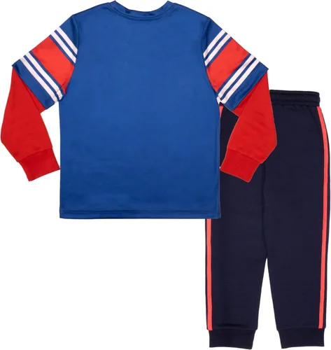 Vista 2 de Nintendo Super Mario - Juego de 2 piezas de camiseta de manga larga para niños y pantalones deportivos, paquete de 2 unidades para niños y niños