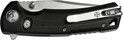 Vista 2 de Elite Tactical - Cuchillo plegable manual con D.L.M. - Chaser - Hoja de punta de clip con acabado satinado, acero D2, pivote de rodamiento de bolas