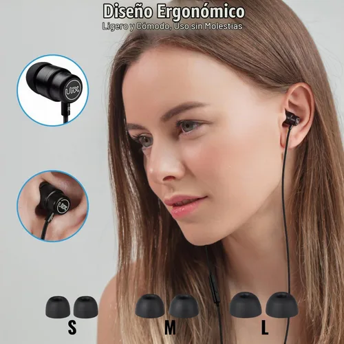 Vista 6 de UliX Rider - Auriculares intraurales con cable, auriculares con micrófono, con cable antienredos, auriculares para iPhone, iPad, Samsung