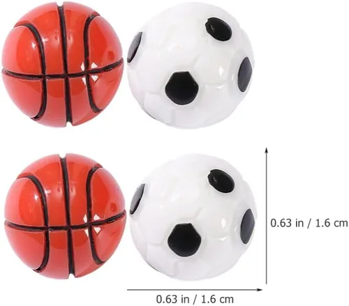 Vista 6 de Toddmomy 20 pelotas deportivas en miniatura, mini pelotas de fútbol y baloncesto de resina de 0.6 pulgadas para accesorios de casa de muñecas