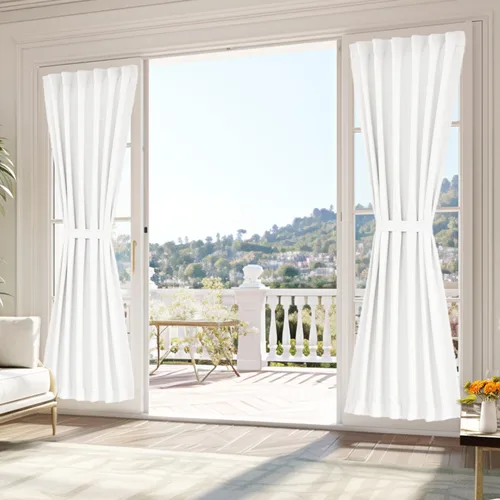 Vista 89 de Vatge Cortinas laterales autoadhesivas para puertas de cristal, sin taladro, extraíble, panel de filtrado de luz, 1 panel, 12 pulgadas de ancho x 60