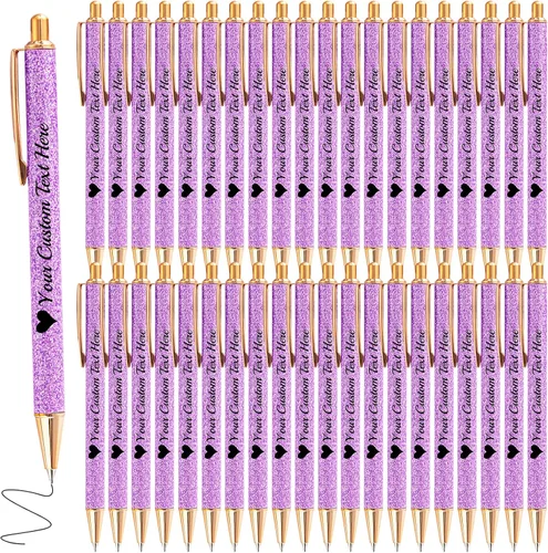 Vista 62 de Bolígrafos de purpurina personalizados con nombre impreso, bolígrafo personalizado con barril de metal, retráctil, bonito y elegante, regalos