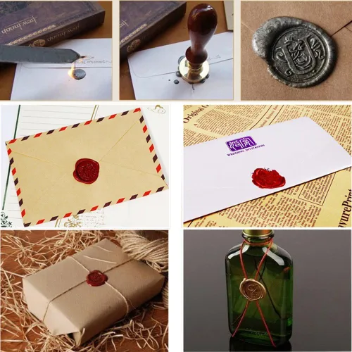 Vista 6 de Varillas de Cera para Sellar, Yoption 10 Piezas Varillas de Cera Multicolor con Mechas para Invitación de Boda Sobres de Regalo Tarjetas de Navidad