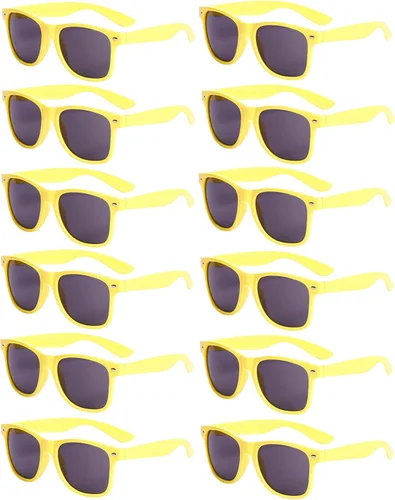Vista 9 de Eyegla Paquete de 8/12/18 lentes de sol de neón a granel coloridos para fiesta, gafas retro para fiesta para adultos, hombres y mujeres