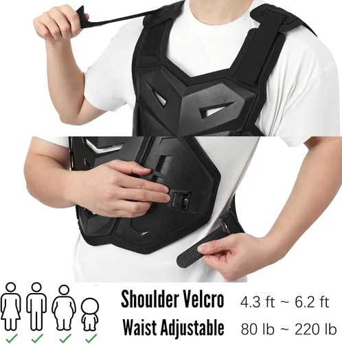 Vista 7 de Chaleco protector de cuerpo para motocicleta, bicicleta de calle, carreras todoterreno, ciclismo, esquí, motocross, protector de pecho para adultos