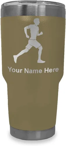 Vista 29 de LaserGram Personalized 20oz Tumbler, Running Man (Black)