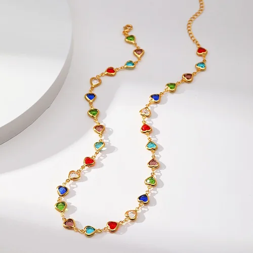 Vista 61 de Gargantilla con cuentas para mujer, chapada en oro de 18 quilates, gargantilla delicada para mujer