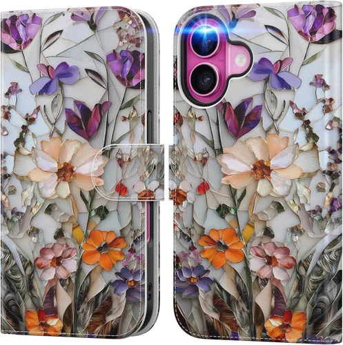 Vista 52 de DEENAKIN Funda tipo cartera para iPhone 15 con tarjetero + clip para efectivo, bloqueo RFID, protección contra caídas de grado militar y obras