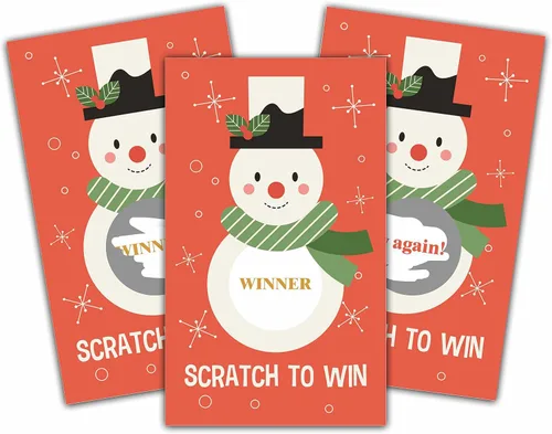 Vista 6 de Tarjetas de juego para rascar de Navidad – Juegos de rascar para fiestas de Navidad para adultos – Boletos de rifas de Navidad – Actividades