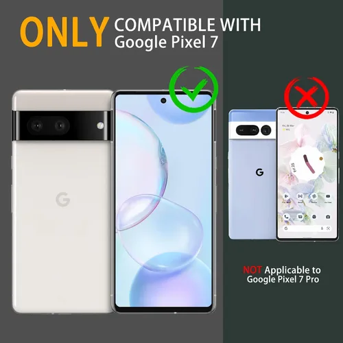 Vista 2 de Funda para Google Pixel 7, protección de grado militar a prueba de golpes con protector de pantalla HD de vidrio templado y soporte compatible