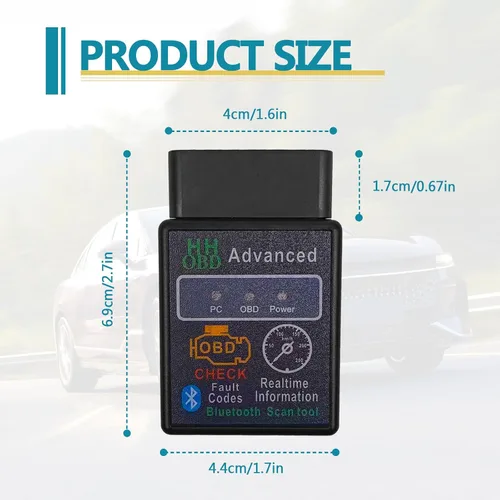 Vista 2 de Herramienta de diagnóstico inalámbrico Bluetooth OBD2, lector de código de vehículo para automóvil, restablecimiento de herramienta de escaneo