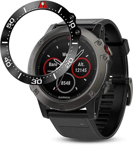 Vista 7 de Anillo de bisel de acero inoxidable compatible con Garmin Fenix 5X Watch Bisel Ring Cubierta Adhesiva Anti arañazos y protector de colisión