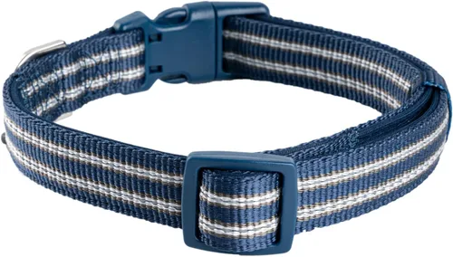 Vista 7 de Collar de nailon reflectante para perro con acolchado de neopreno suave y cómodo, ajustable para perros pequeños (cuello de 9.8 a 15 pulgadas, azul)
