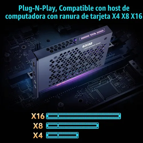 Vista 2 de Tarjeta de captura de juegos, grabación HDMI PCI-E 4K 30fps