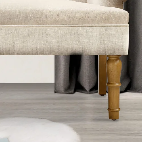 Vista 3 de Rosevera Sofá de dos plazas para sala de estar, lino, beige clásico
