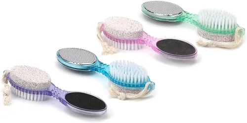 Vista 7 de DecorRack (4 en 1) Kit de paleta de pedicura con piedra pómez para pies, cepillo de limpieza de uñas, lima de metal y tablero de esmeril, juego
