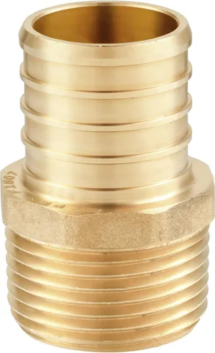 Vista 8 de 2 piezas Pex Barb Crimp accesorios de latón adaptador macho NPT de 1 pulgada x 1 pulgada ASTM F1807,Para agua potable PEX1807022(2)