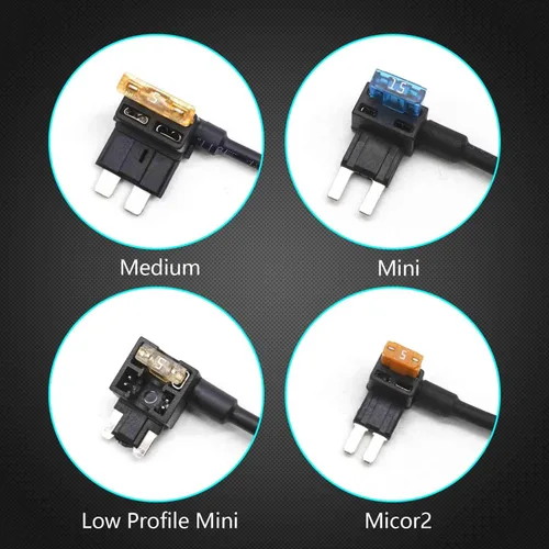 Vista 4 de Paquete de 12 adaptadores de fusible para añadir un circuito – Adaptador de fusible de 12 V para automóvil – Mini conector de fusibles automotriz