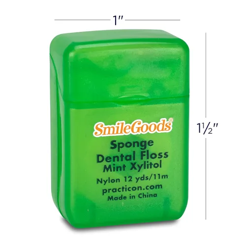 Vista 4 de SmileGoods - Esponja dental de hilo dental, 12 yardas, xilitol menta, paquete a granel de 72