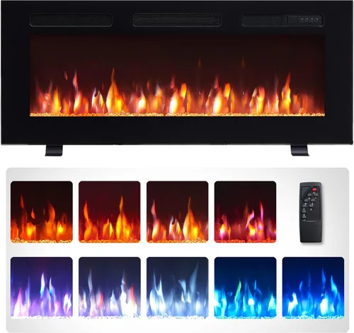 Vista 8 de Efiretric® Grace - Chimenea eléctrica 3 en 1 de 36 pulgadas de ancho (EF449), independiente, montada en la pared, empotrada, efecto de llama de 9