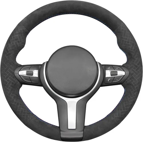 Vista 39 de MEWANT - Funda para volante de automóvil cosida a mano de Athsuede para BMW F87 M2 F80 M3 F82 M4 M5 F12 F13 M6 F85 X2 X5 M F86 X6 M F33 F30 M
