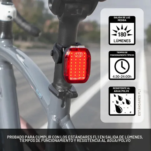 Vista 4 de NiteRider Lumina Micro 950 Luz delantera para bicicleta/Vmax+ 180 luces traseras para bicicleta, paquete combinado - Luces LED para bicicleta