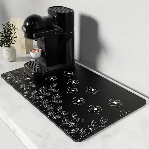 Vista 44 de Rnivvi Tapete de secado de platos para encimera de cocina, 16 x 18 pulgadas, bonita almohadilla de secado absorbente resistente al calor con goma