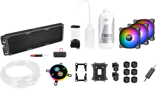 Vista 7 de Thermaltake Pacific C240 Ddc Res/Pump 5V Sincronización de placa base Radiador de cobre PETG Tubo duro Kit de refrigeración por agua CL-W242-CU12SW-A