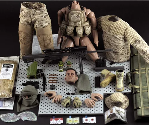 Vista 8 de Modelo de figura de acción de soldado para adultos, 12 pulgadas, 1/6, realista, militar, policía, francotirador, soldado, conjunto con accesorios