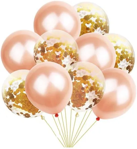 Vista 18 de 10 globos de papel de aluminio con forma de corazón de oro rosa, globos de helio, decoraciones de fiesta de cumpleaños, globos de boda para niños
