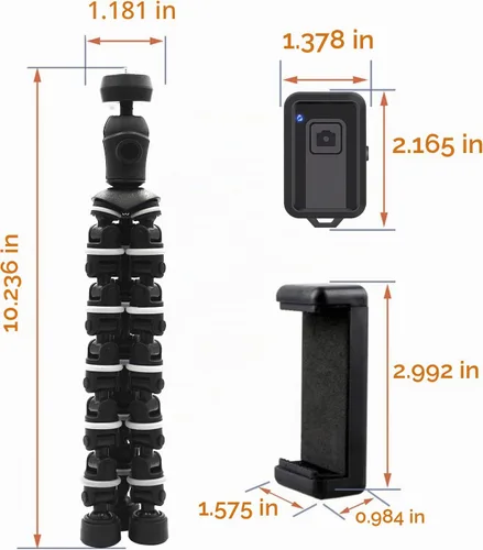 Vista 4 de Trípode para Teléfono, Trípode Pulpo Linkcool con Soporte de Montaje para Teléfono con Control Remoto Inalámbrico Usar como Trípode para iPhone