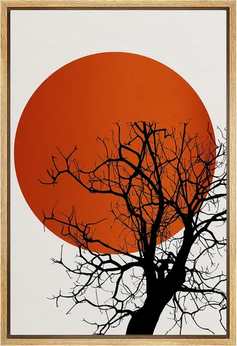 Vista 46 de SIGNFORD Lienzo enmarcado para pared, pinos sepia, bosques, bosques, naturaleza, ilustraciones de área silvestre, arte digital, arte moderno