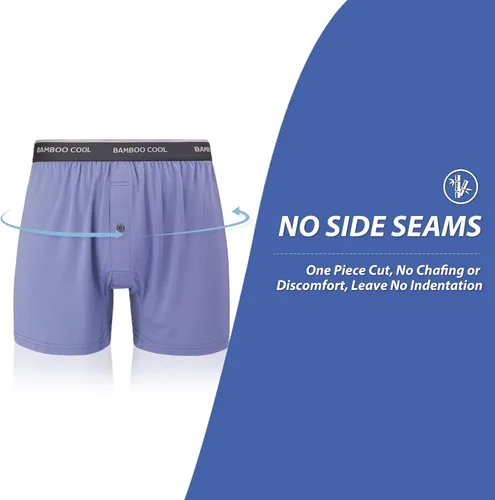 Vista 3 de BAMBOO COOL Men's Boxer Shorts 4 Pack Bamboo Boxers Underwear for Men Relaxed Fit Stretch Short
