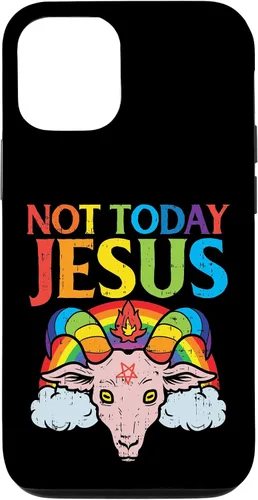 Vista 28 de Today Not Jesus Satan Goat Satanic Rainbow Satanism Gift Case for iPhone 17