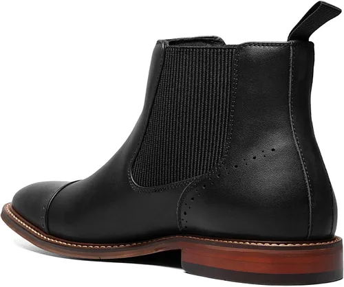 Vista 5 de STACY ADAMS Botas Chelsea con punta de casquillo Maury para hombre Negro