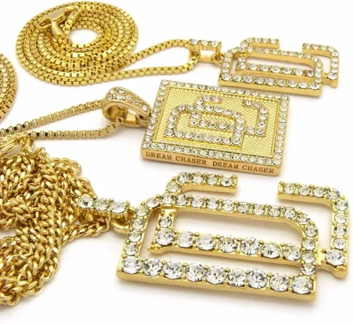 Vista 5 de Juego de collar de cadena de cuerda con colgante de cadena de cuerda para hombre