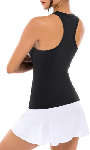 Vista 2 de Ukaste Camiseta sin mangas para mujer Studio Essential con cuello redondo y espalda cruzada para yoga