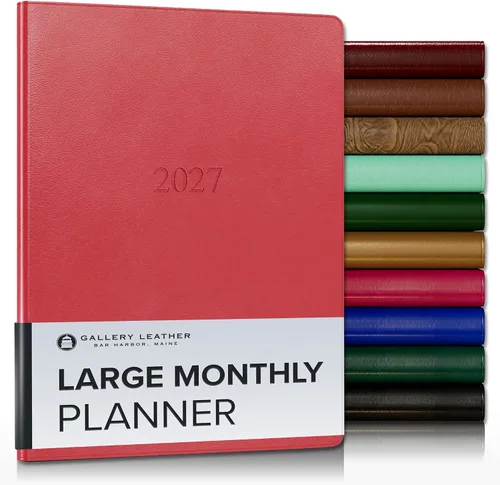 Vista 38 de Gallery Leather Agenda mensual grande 2026-2027 Acadia Navy