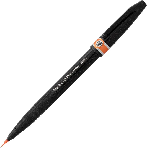 Vista 7 de Pentel Arts Sign Pen Micro Brush Gold & Silver Ink, paquete de 2 (SESF30BPXZ)